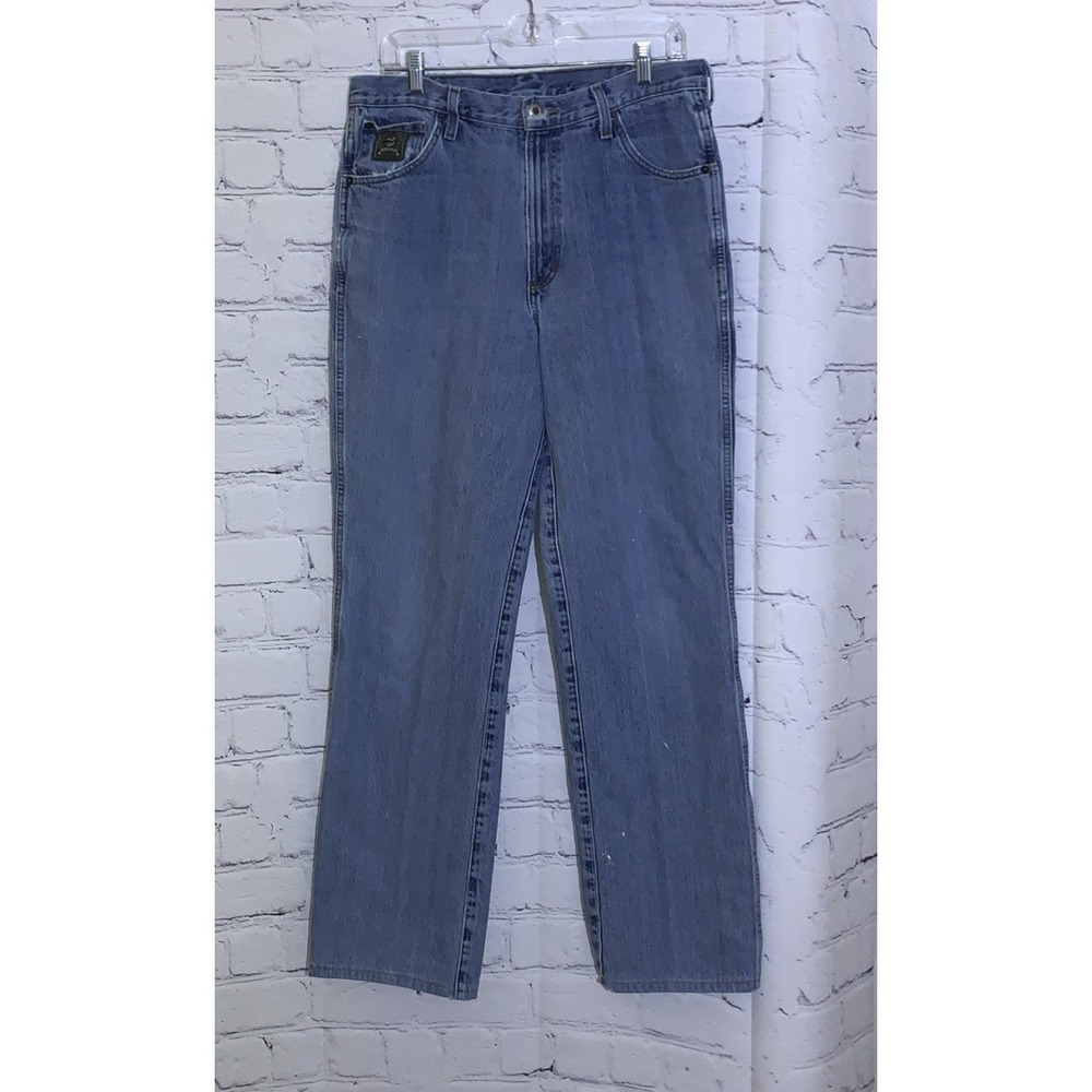 Cinch Jeans Men's 34x32 (Tag 34x36) Green Label Relaxed Fit Straight Blue Denim